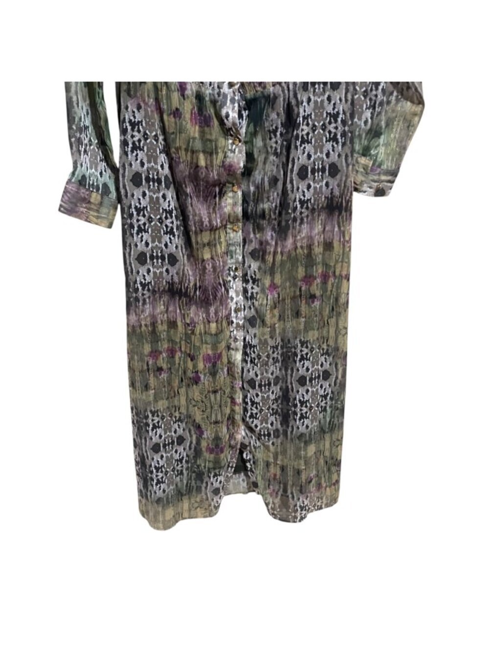 zara metallic thread animal print shirt dress - Picture 6 of 12
